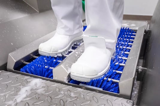 Sole cleaning in the poultry industry